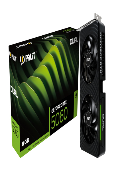 Palit GeForce RTX 5060 8GB Dual - 8GBGB GDDR7, HDMI, 3x DP - NE75060019P1-GB2063D