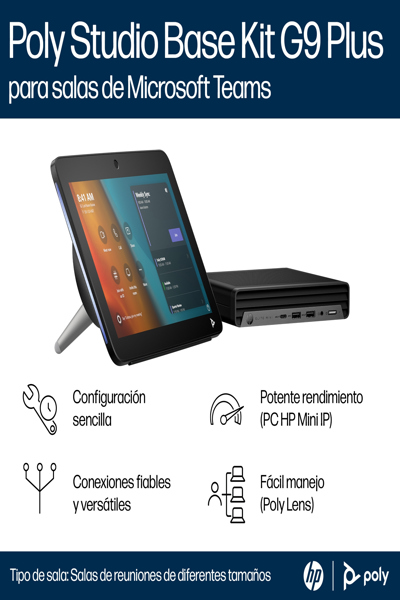 Poly Studio Base Kit G9 Plus for Microsoft Teams HP Mini IP PC - A3LU8AA