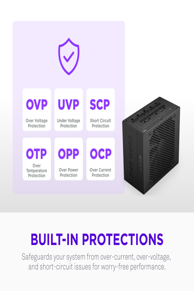 NZXT C850 SFX Black black 1x 12-Pin High Power GPU 3x PCIe Cable management 850 - Power Supply - SFX - PS-8G1BB-EU