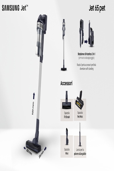 Samsung VS15A60AGR5 Stick Vacuum Black/Silver - VS15A60AGR5/WA