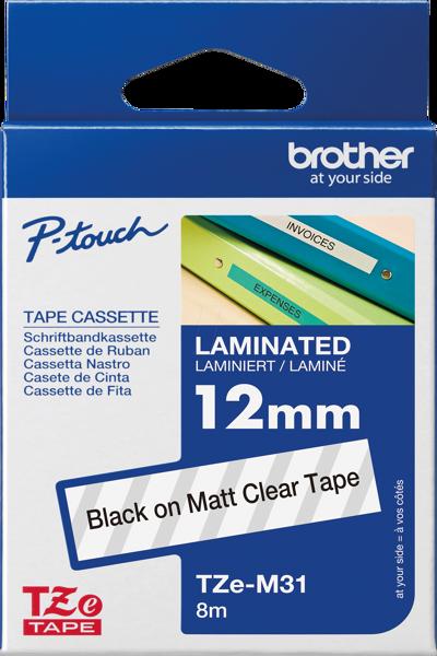 Brother TZe-M31 - Black print on premium matte clear - TZEM31