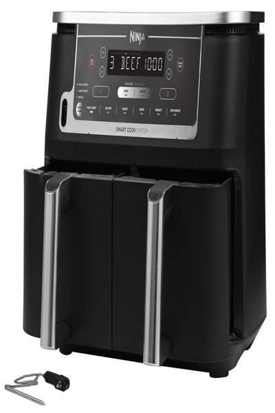 SharkNinja Ninja AF451EU, Friteuse à air chaud, 9,5 L, Simple, Noir, Tactile, LED