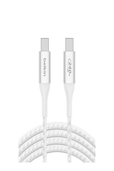 Belkin BOOST CHARGE 240W Câble USB-C 1m - Charge rapide blanc