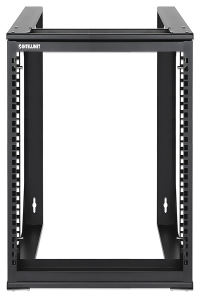 Intellinet 19" Wall Mount Open Frame Network Rack - 9U - Front-hinged Swing Frame Flat Pack - 2-Post - 17.7 in. Depth - Black RAL 9004 - Rack frame - Black - Steel - 30 kg - 9U - RoHS ANSI/EIA 310-E IEC 60297-3 - 716185