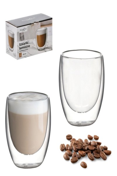 Lot de 2 verres isothermes double paroi 250 ml Extralink