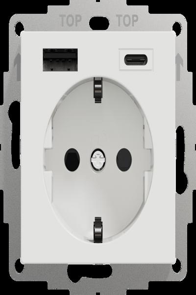 Prise USB Schneider Electric ELG365354 type AC blanche