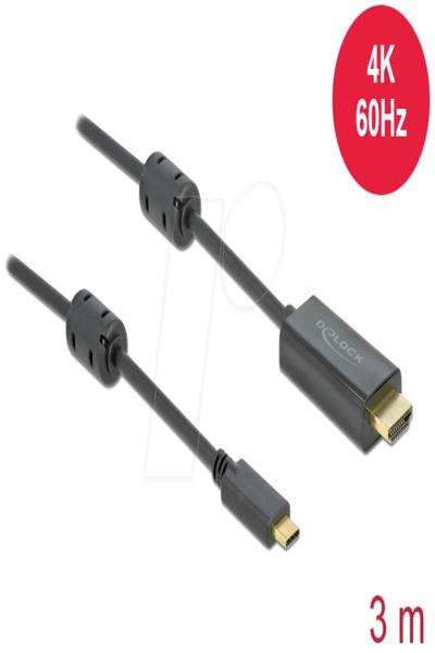 Delock Video-/ljudkabel - 24-stifts USB-C-hane till HDMI-hane - 85971