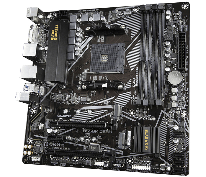 Gigabyte B550M DS3H 1.0 AMD motherboard, AM4, Micro ATX - B550M DS3H