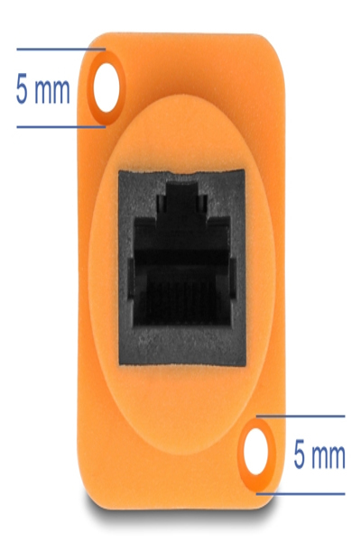 Delock D-Typ RJ45 Kabel Stecker zu Buchse Cat.5e UTP orange schwarz - Cable - Network - 90804