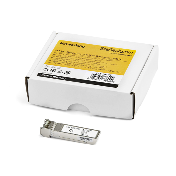 StarTech.com FET-10G-ST Transceiver Modul (SFP+ Module, 10GBase-SR Cisco kompatibel, Glasfaser, 850nm, LC Multimode mit DDM) - SFP+-Transceiver-Modul (gleichwertig mit: Cisco FET-10G) - 10 GigE - 10GBase-USR - LC Multi-Mode - bis zu 100 m - 850 nm - für Cisco Nex - FET-10G-ST