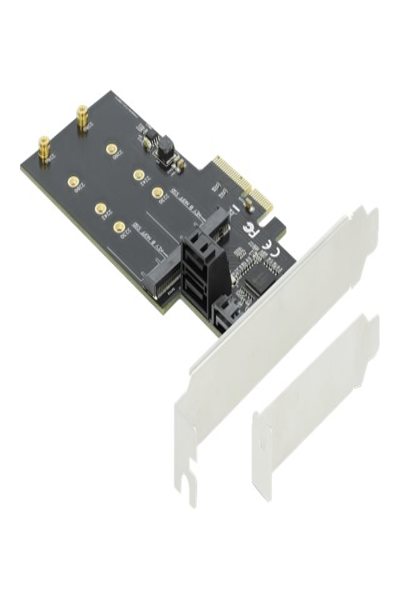 Delock 3-portars SATA och 2-platsers M.2 Key B PCI Express x4-kort - 90499