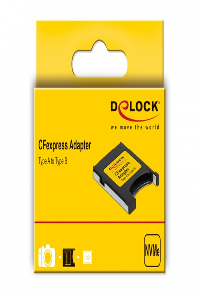 Delock CFexpress Adapter Type A to Type B - Flash card adapter - CFexpress Type A - CFexpress Type B - 1 pc(s) - Black - Grey - 29.6 mm - 61025