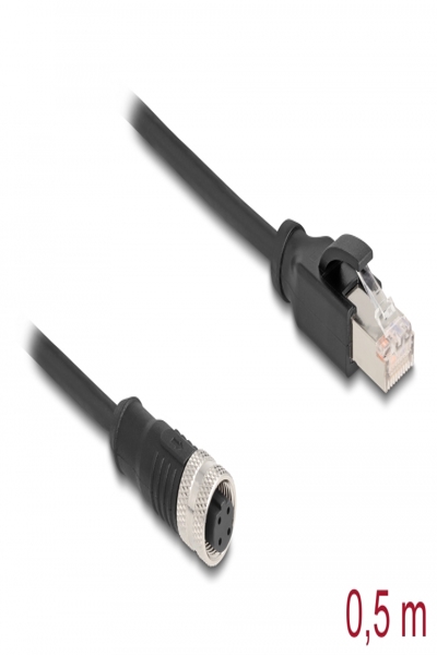Câble réseau Delock - 4 broches M12 (F) vers RJ-45 (M)