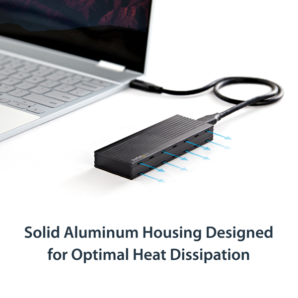 StarTech M.2 NVMe SSD enclosure for PCIe SSDs - USB 3.1 Gen 2 Type C - Thunderbolt 3 compatible - M2E1BMU31C - storage enclosure - M.2 - M.2 card - 10 Gbit/s - USB 3.1 (Gen 2) - black - M2E1BMU31C