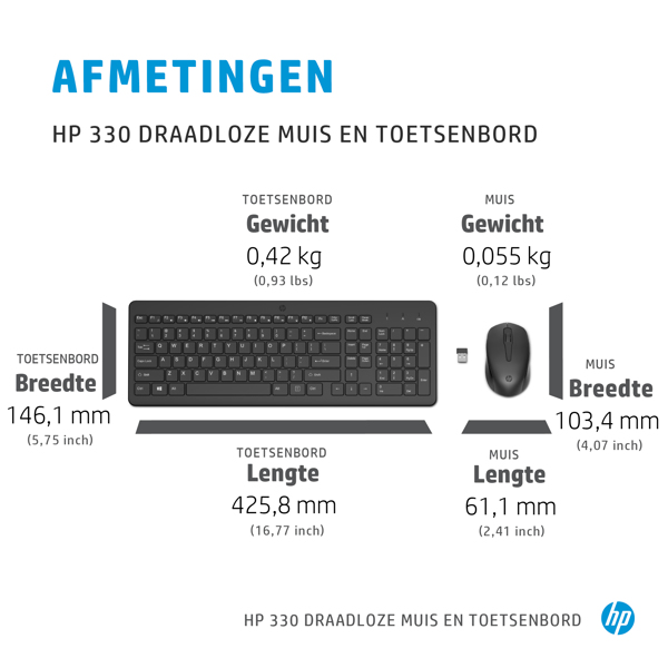 HP 330 Wireless Mouse & Keyboard Combination - 2V9E6AA#ABB