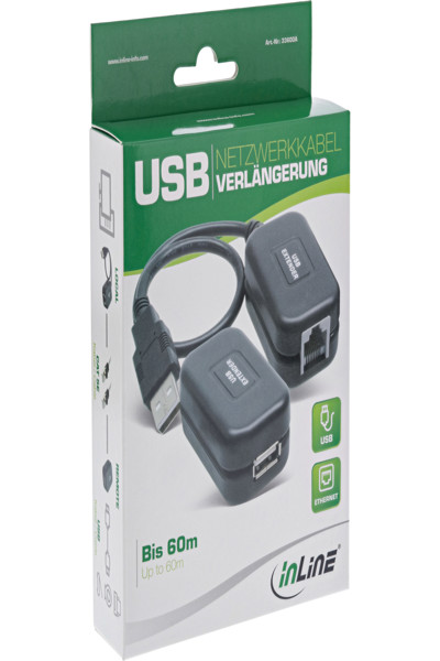 Rallonge USB en ligne jusqu'à 60 m sur RJ45