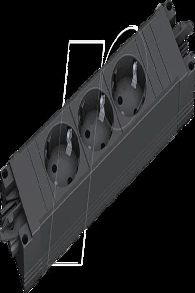 Bachmann STEP BASE Grenuttag med 3 uttag Typ F Svart - 90618818