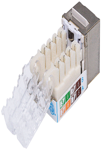Intellinet Keystone-jack, Cat6A, FTP, verktygslös, låsfunktion, metallisk - 790789