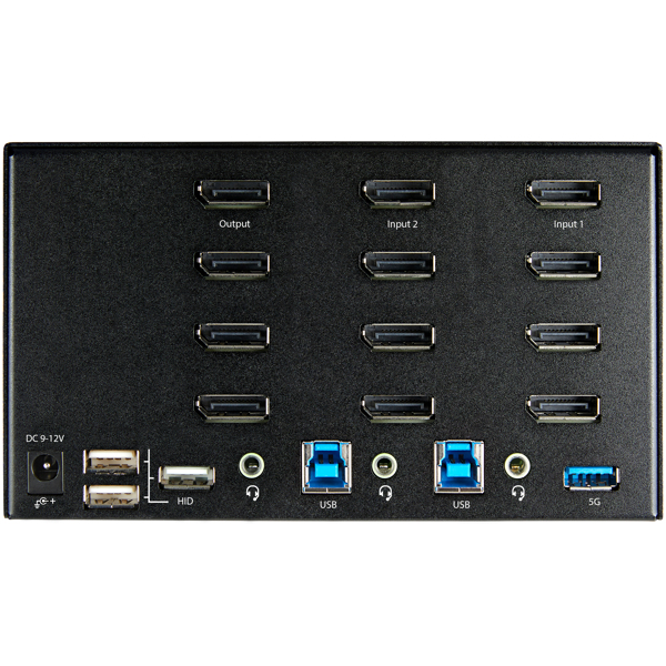 2 Port Quad Monitor DisplayPort KVM Switch - 4K 60Hz UHD HDR - Desktop 4K DP 1.2 KVM with 2 Port USB 3.0 Hub (5Gbps) ( SV231QDPU34K ) - SV231QDPU34K