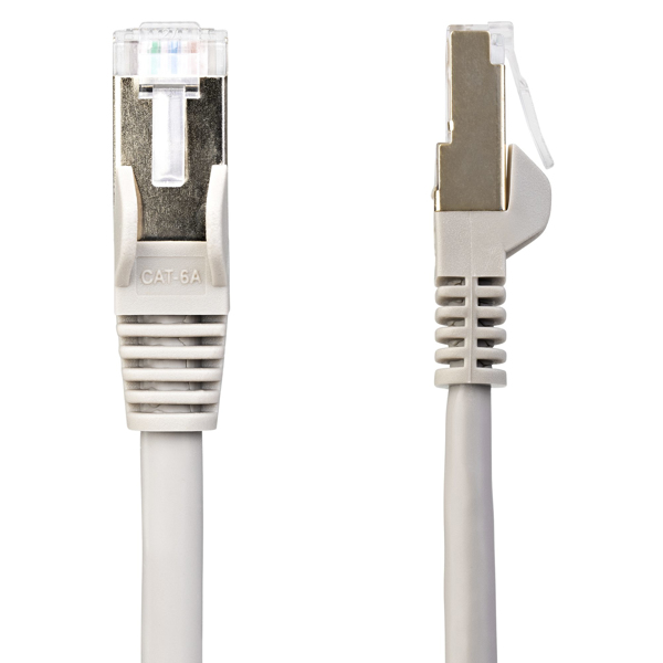 StarTech 6ASPAT10MGR CAT6a Patch Cable (10 m, Gray, RJ45 Snagless Connectors, CAT6a STP Cord, Copper Wire, Network Cable) - Patch Cable - RJ-45 (M) to RJ-45 (M) - 10 m - STP - CAT 6a - Molded, No Snag - Gray - 6ASPAT10MGR