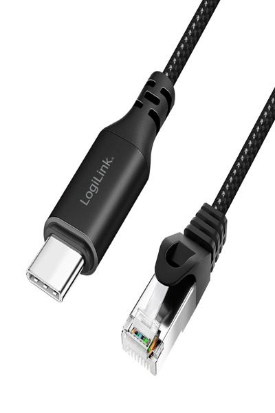 LogiLink CU0416 - Netzwerkadapter Kabel USB 3.2 Typ-C Gigabit Ethernet 10 m - Network Card - 1,000 Mbps - CU0416