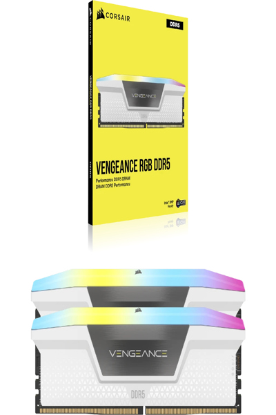 Corsair Vengeance RGB CMH64GX5M2B6400C32W - 64 GB - 2 x 32 GB - DDR5 - 4800 MHz - 288-pin DIMM - CMH64GX5M2B6400C32W