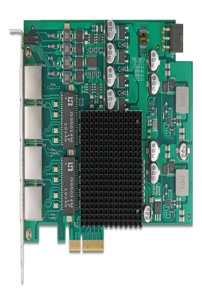 Delock PCI Express x4 Network Card LAN 4xRJ45 PoE+ - 86097