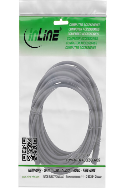 Câble d'extension CC InLine - CC mâle/femelle 5,5 x 2,1 mm - AWG 18 - noir 5 m