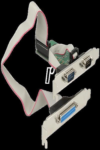 Delock PCI Express-kort > 2 x seriell RS-232 + 1 x parallell - 89556