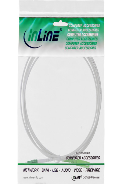 InLine Fiber Optical Simplex Cable - FTTH - LC/APC8° to SC/APC8° 9/125µm OS2 0.5m - 88455