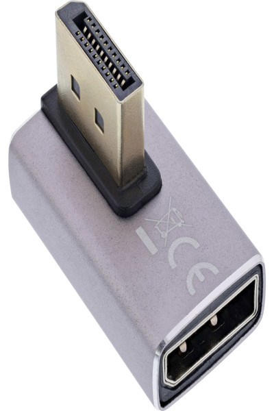 Adaptateur InLine DisplayPort 1.4 - mâle / femelle - 90° vertical droit - 8K UHD