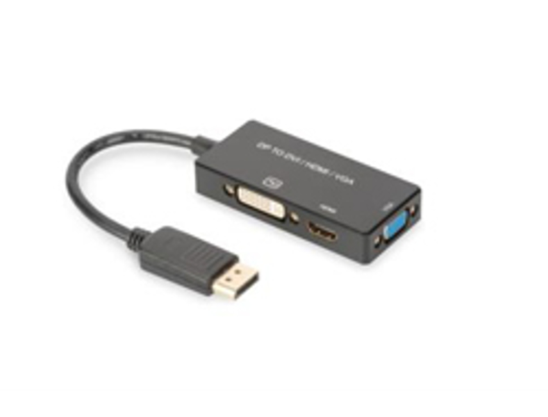 DIGITUS DisplayPort till HDMI DVI VGA-adapter 0,2m - AK-340418-002-S