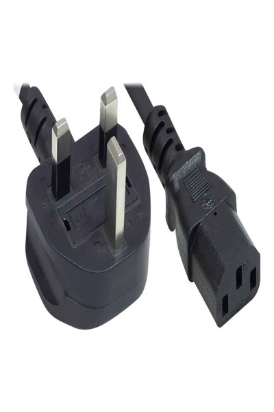 Manhattan Power Cord/Cable - UK 3-pin plug to C13 Female (kettle lead) - 1.8m - 10A - Black - Lifetime Warranty - Polybag - 1.8 m - C13 coupler - BS 1363