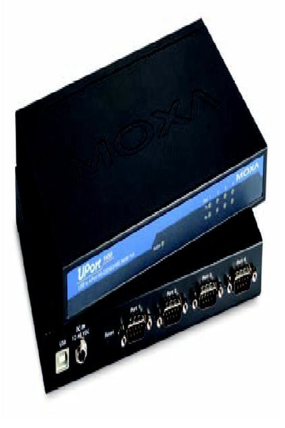Moxa USB-to-Serial Hub EU Plug RS-232/422/485 - Hub - Fiber Optic - 42105