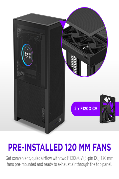 NZXT H2 Flow 2026 All Black MidiTower Mesh CC-H21FB-01 - Mini tower - ATX - CI-H21FB-01