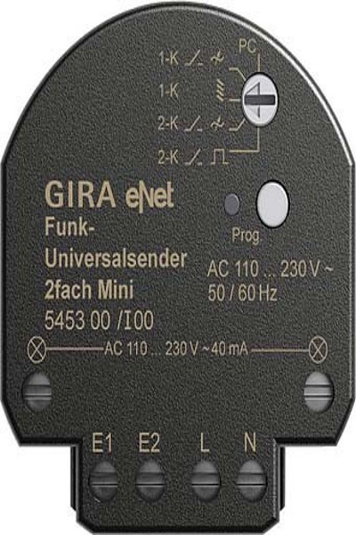 Émetteur radio universel GIRA mini 2 pièces 545300