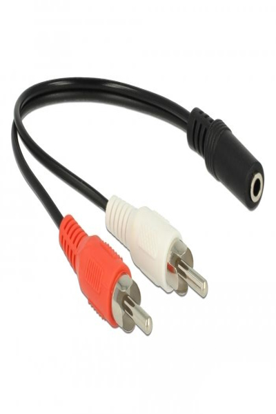 Delock Ljudkabel - RCA-hane till mini-jack stereo 3,5 mm hona - 85806