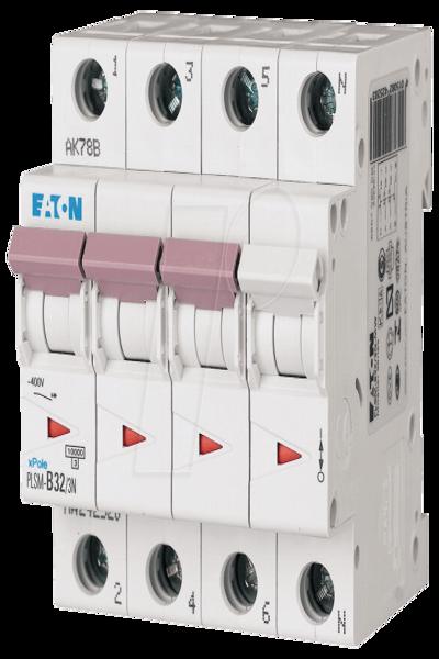 Eaton 242546 miniature circuit breaker char. C 32A - PLSM-C32/3N-MW