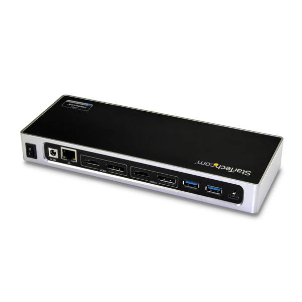 StarTech Dual-4K Docking Station with 6 x USB 3.0 Ports - Wired - USB 3.2 Gen 1 (3.1 Gen 1) Type-C - 3.5 mm - 10,100,1000 Mbit/s - IEEE 802.3,IEEE 802.3ab,IEEE 802.3u - Black - Silver - DK30A2DH