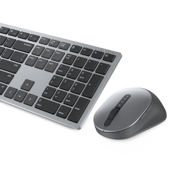 Dell KM7321W - Standard - RF Wireless + Bluetooth - AZERTY - Grey - Titanium - Mouse included - KM7321WGY-FR