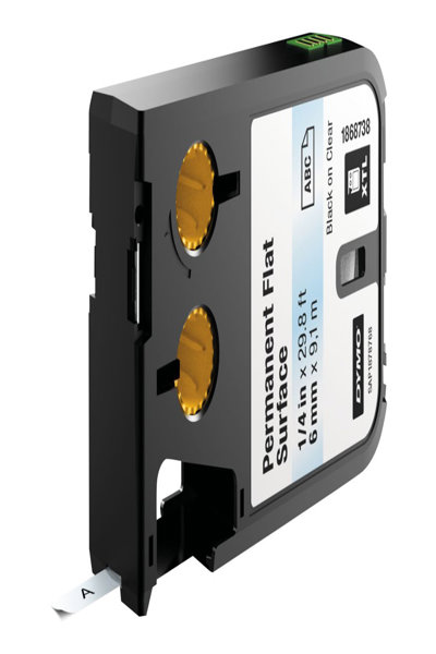 Dymo Permanent Flat Surface - Black on transparent - Black - Thermal Transfer - Polyester - Belgium - -40 - 60 Ã‚Â°C