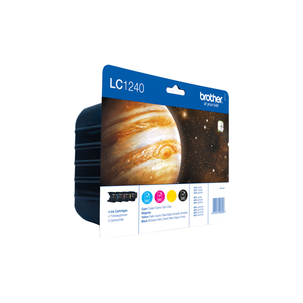 Brother LC1240 Value Pack - Black, Yellow, Cyan, Magenta - LC1240VALBPDR