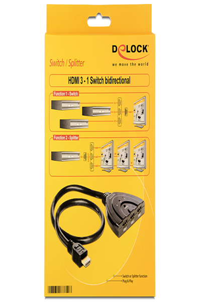 Delock HDMI 3 - 1 Switch dubbelriktad - 87619