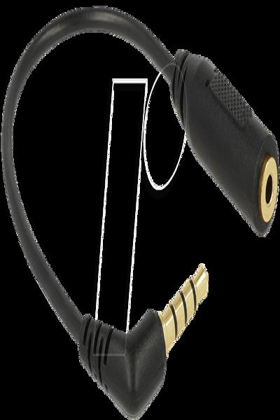 Delock Headphones adapter - stereo micro jack female to 4-pole mini jack male angled - 65673