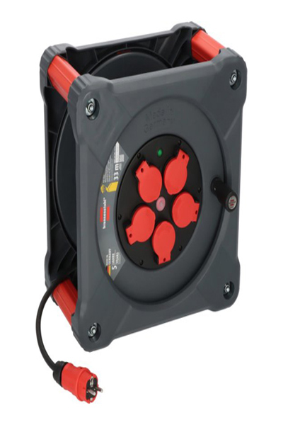 Brennenstuhl 9201330110, Svart, Röd, Plast, 5 AC-uttag, Typ E / F, Rak, 33 m - 9201330110