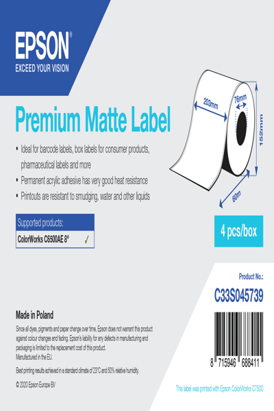 Adhésif acrylique permanent lisse mat Epson Premium