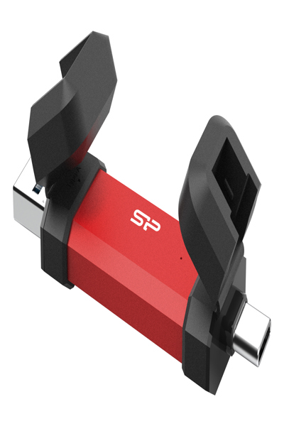 Silicon Power DS72, 250 Go, USB Type-A / USB Type-C, 3.2 Gen 2 (3.1 Gen 2), capuchon, 15,6 g, rouge