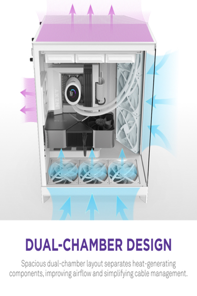 NZXT H9 Flow midi-torn-PC vit - CM-H92FW-01