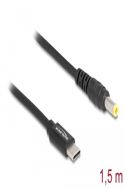 Câble d'alimentation Delock - USB-C 24 broches (M) vers prise CC 5,5 x 2,5 mm (M)