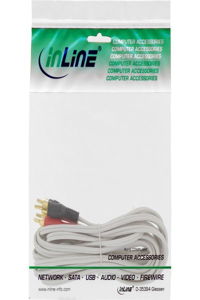 Câble RCA InLine 2x RCA mâle / mâle plaqué or 1 m